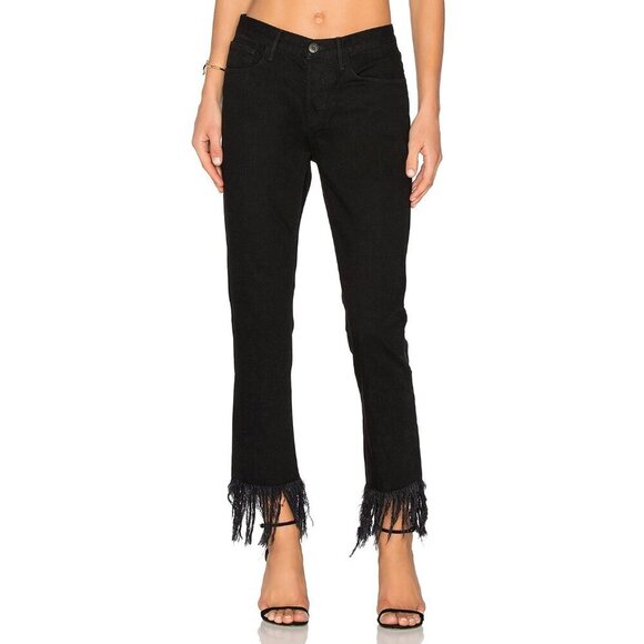 3 X 1 Straight Fringe Crop Black Jeans Revolve Size 26 - Picture 1 of 9